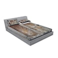 thumbnail image 2 of Ambesonne Vintage Fitted Sheet & Pillow Sham Set, Power Locomotive Train, Full, Grey Brown, 2 of 2