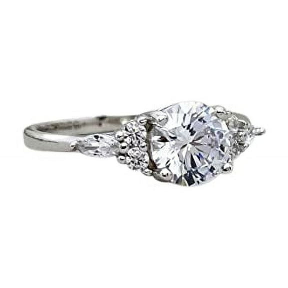 HeartsAndYou 1.4ct Engagement Ring for Women Round Cut Moissanite Solitaire Petite 18k White Gold Over Silver