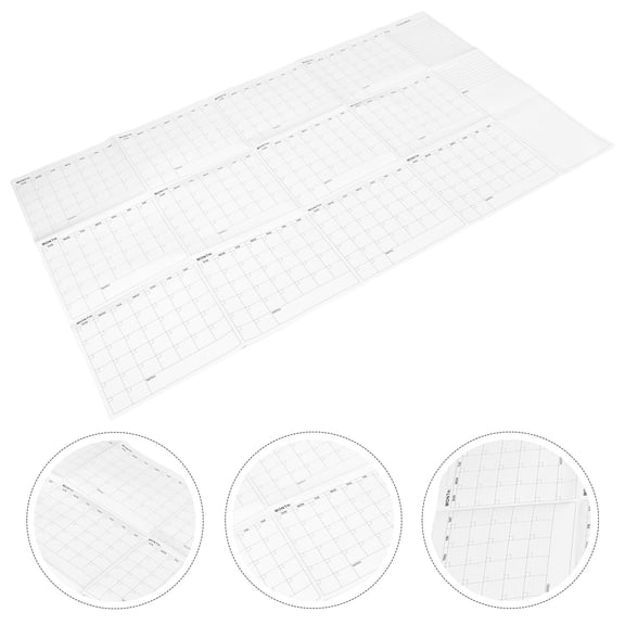 COMPUKAS Yearly Wall Planner White Board Erasable Design for Teams Individuals Year Round Use 1 Set