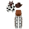 thumbnail image 4 of JanJean Unisex Kids Cowboys Cowgirls Role Play Fancy Outfits Carnival Party Stage Performance Dress Coffee 12, 4 of 5