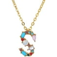 thumbnail image 1 of Collier Pendentif Alphabet Multicolore Micro Pavé Zircon Initiale Lettres Collier Couple Bijoux (S), 1 of 1