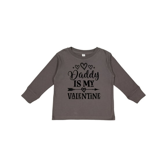Inktastic Daddy is My Valentine Holiday Girls Long Sleeve Toddler T-Shirt