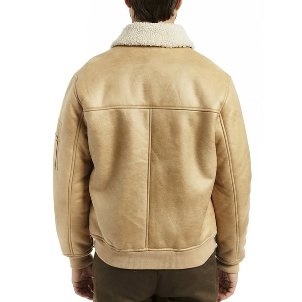 RFT Rainforest Men's Nubuck Faux Shearling Lined Bomber Jacket