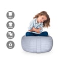 thumbnail image 2 of Abstract Storage Toy Bag Chair, Oval Shaped Ellipse Circles Boho Aztec Mosaic Style Traditional Motif, Stuffed Animal Organizer Washable Bag, Small Size, Pale Ceil Blue White, by Ambesonne, 2 of 3