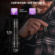 UV Flashlight 395nm - Mini LED Black Light Ultraviolet Light Adjustable Flashlights, for Detection, Curing, Searching Scorpion