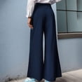 thumbnail image 3 of Womens Wide Leg Palazzo Pants High Waisted Adjustable Tie Knot Belted Flowy Trousers Casual Loose Fit Suit Pants with Pockets, 3 of 6