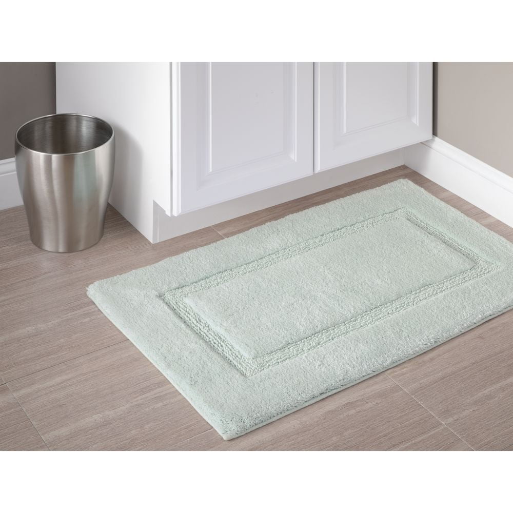 iDesign Spa Plush Cotton Bath Rug, Spa Blue
