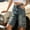Blue, variant on WCJM Women's Distressed Denim Shorts High Waisted Straight Leg Bermuda Length Casual Jean Shorts with Flap Pockets Roll Hem