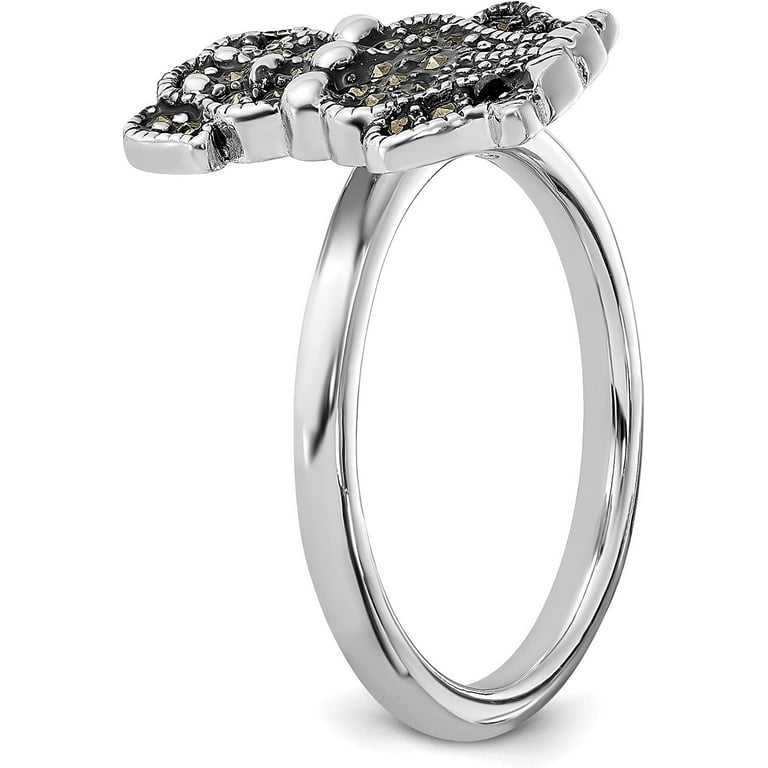 Sterling Silver Stackable Expressions Marcasite Dog Ring Sterling Silver Stackable Expressions Marcasite Dog Ring
