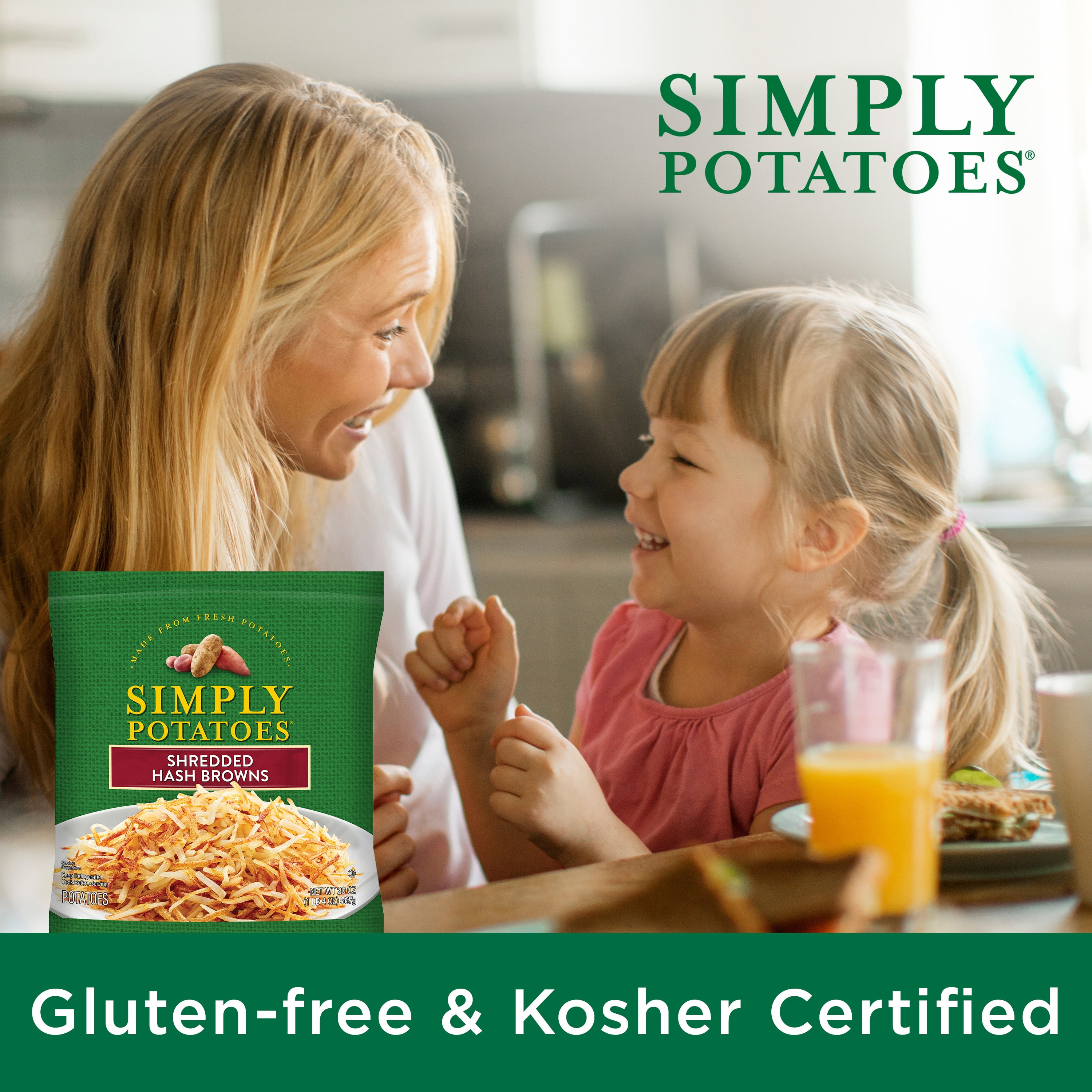 Simply Potatoes Shredded Hash Browns, 20 oz Bag (Refrigerated)