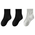 thumbnail image 2 of Delliss Kids Athletic Crew Socks Boys Girls Classics Cotton School Uniform Childs Sports Breathable Casual Socks 3 Pairs, 2 of 3