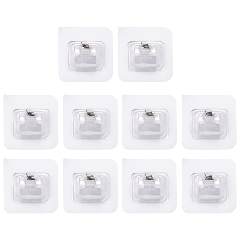 10 Pcs Self Adhesive Curtain Rod Holders, No Drill Curtain Rods