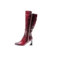 thumbnail image 3 of Ninety Union London Tall Printed High Heel Boot With A Square Toe And A Gold Tip, Wine, 5, 3 of 4