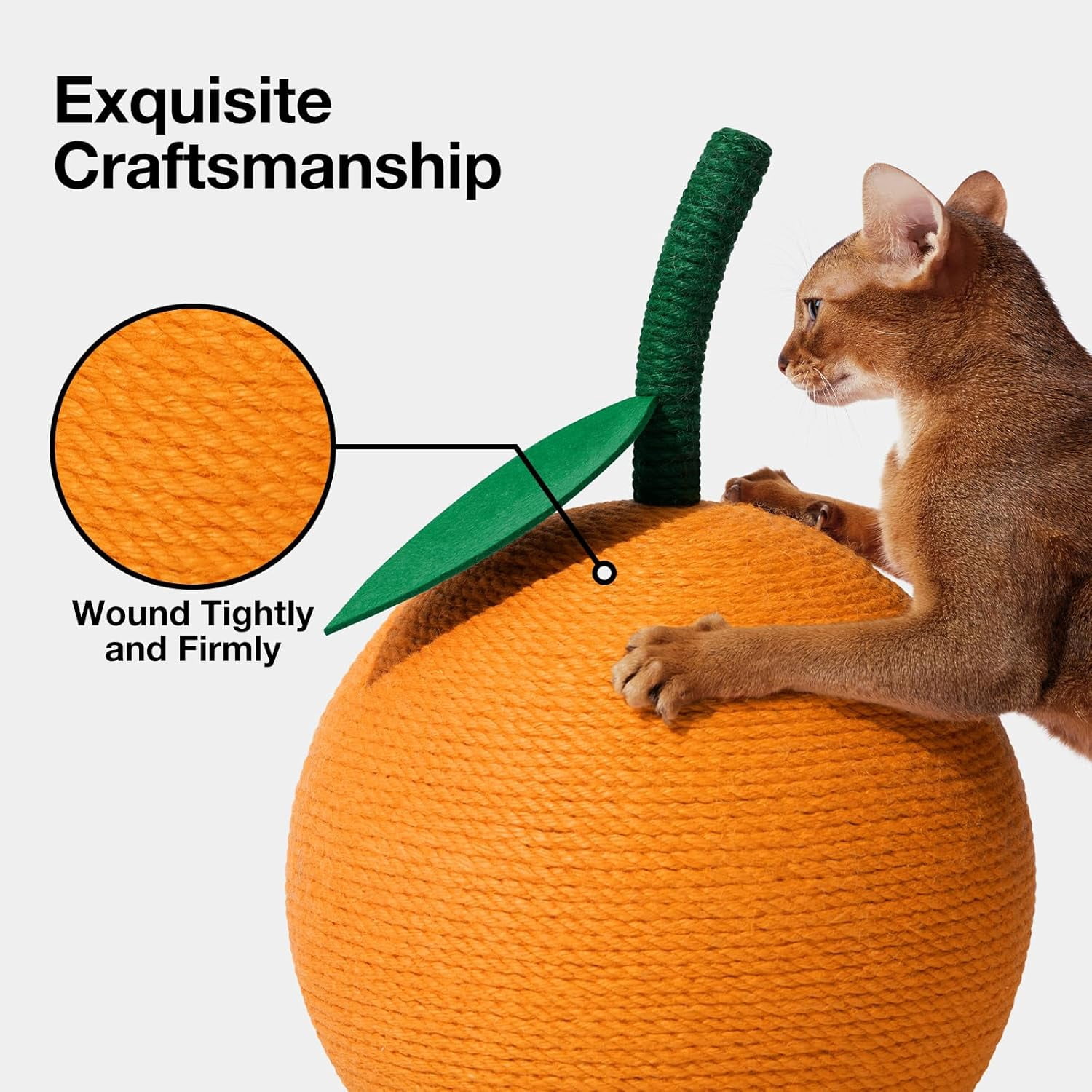 Cat Scratching Post with Jute Rope and Ball, Vertical Scratcher for Indoor Cats and Kittens