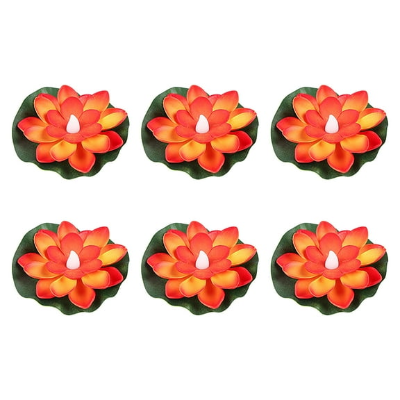 Utoimkio 6 Pack Floating Pool Lights,Pond Light LED Lotus Flower Lamp,Battery Operated Multicolor Fun Pool Accessories for Pool at Night Outdoor Swimming Gifts Christmas Decorations