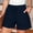 (Fashion 49)Navy, variant on Aimik Women Solid Color Elastic Waisted Short Pants with Drawstring and Pockets Summer Casual and Comfortable Shorts