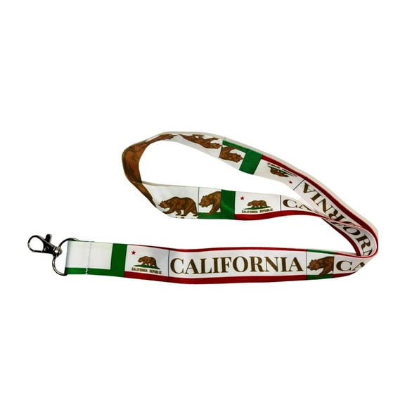 Lanyard - State Flag California - USA - L064 | ID Badge Holder Strap, Travel Souvenir, Lightweight Everyday Accessory, Neck Strap, Event Accessory