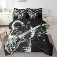 thumbnail image 1 of YST Guitar Comforter Set Queen Size 7 Piece Music Theme Bed In A Bag Rock Roll Music Bedding Set For Kids Boys Adults Musical Notes Instrument Punk Sheet Set With Comforter, 1 of 5
