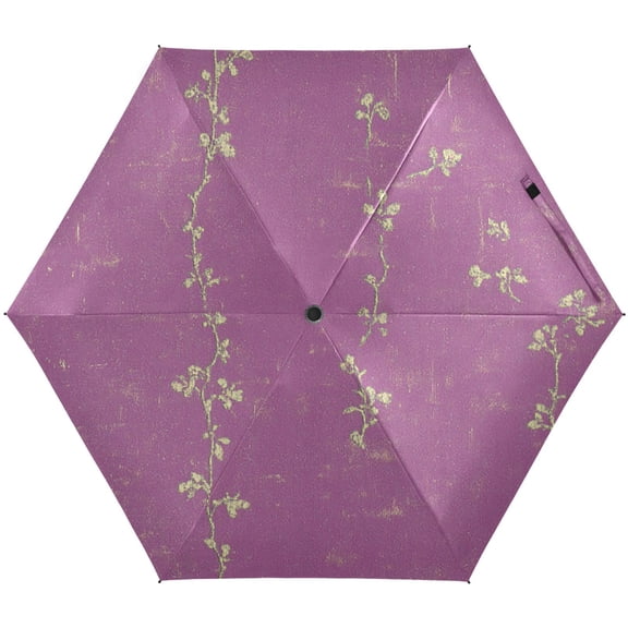 Ornate Floral Umbrellas for Sun Auto Open Close UV50  Waterproof 5-Fold Compact Fiberglass Frame