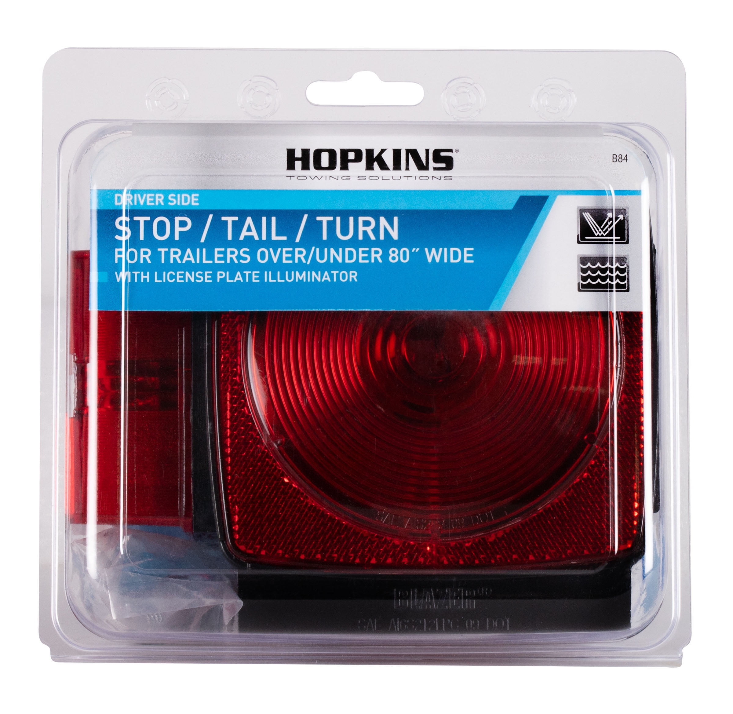 Hopkins Towing Submersible Combo Left Side Trailer Light, B84, over 80", 8 Function