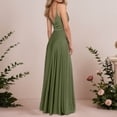 thumbnail image 5 of KHONTS Satin Bridesmaid Dresses for Women Spaghetti Strap A-Line V-Neck Formal Evening Gowns with Slit Army Green XXXL, 5 of 6