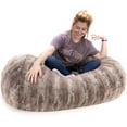 thumbnail image 4 of Jaxx Bean Bags Sofa Saxx Bean Bag Lounger, 4-Feet - Premium Luxe Synthetic Fur - Mountain Fox, 4 of 5
