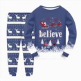 thumbnail image 2 of NOLDARESToddler Boys Girls Christmas Printed Pajamas Kids 2 Piece Train Kids Pjs Sleepwear Clothes Set X111-Navy, 2 of 5