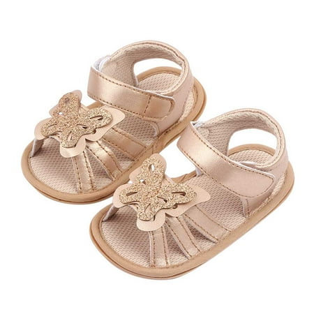 

nsendm Toddler Size 8 Sandals Girls Infant Girls Open Toe Shoes First Walkers Shoes Summer Toddler Paillette Sandal Gold 12 Months