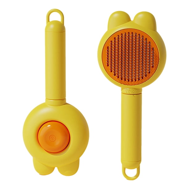 Cepillos Para Gatos De Interior Cepillo Para Perros Con Peine Metálico Para Gatos Cepillo Para Mascotas Autolimpiante Con Botón De Liberación Para El Aseo