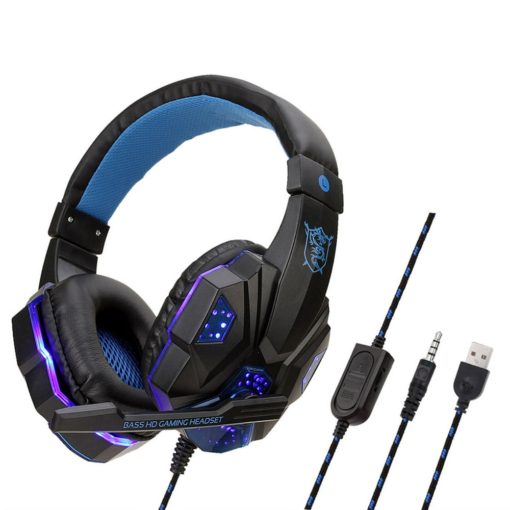 Dcenta SY830MV Wired Computer Gaming Headphones Overear Game Headset with Microphone AUX+USB