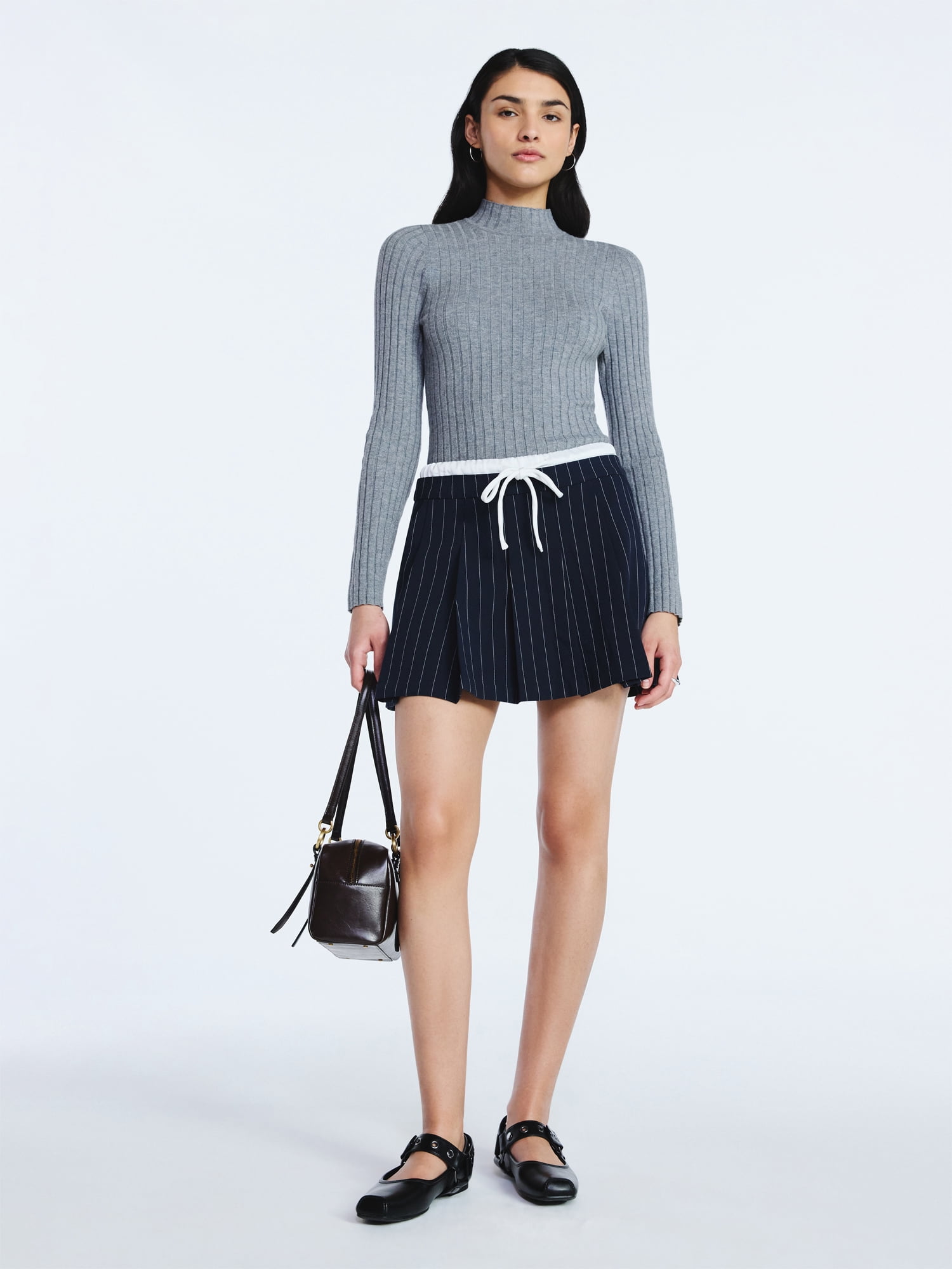Scoop Women's Double Waistband Mini Skirt, Sizes 0-18