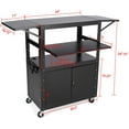 thumbnail image 2 of Chariot AV Roulant avec Armoire Verrouillable, Support pour Ordinateur Portable et Abattants - Chariot Utilitaire Mobile à Hauteur Réglable, Poste de Travail avec Espace de Rangement Supplémentaire et Barre d'Alimentation, 2 of 7
