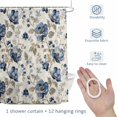 thumbnail image 2 of Blue Gray Spring Floral 36x72 Inches Waterproof Shower Curtain, Vintage Botanical Leaf Farmhouse Bath Curtain Set with 12 Hooks Washable Shower Curtains for Bathroom Bathtub Decor, 2 of 8