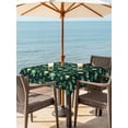thumbnail image 2 of St. Patrick's Day Outdoor Tablecloth - 54x54 Inch Square Dining Table Cover, Dark Green Lucky Shamrock Leaves Spring Waterproof Outdoor Table Cloth with Umbrella Hole & Zipper for Picnic/Patio/Party, 2 of 7