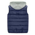 thumbnail image 5 of Dresfit Men's Puffer Vest Sleeveless Cotton Quilted Jacket Zip Up Thick Big and Tall Casual Waistcoat Hooded Thermal Plus Size Outerwear with Hood Navy 2XL, 5 of 8