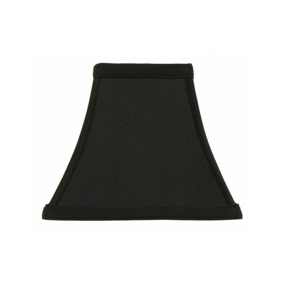 Square Bell 8 Inch Candle Stick Replacement Lamp Shade Black with Gold Lining