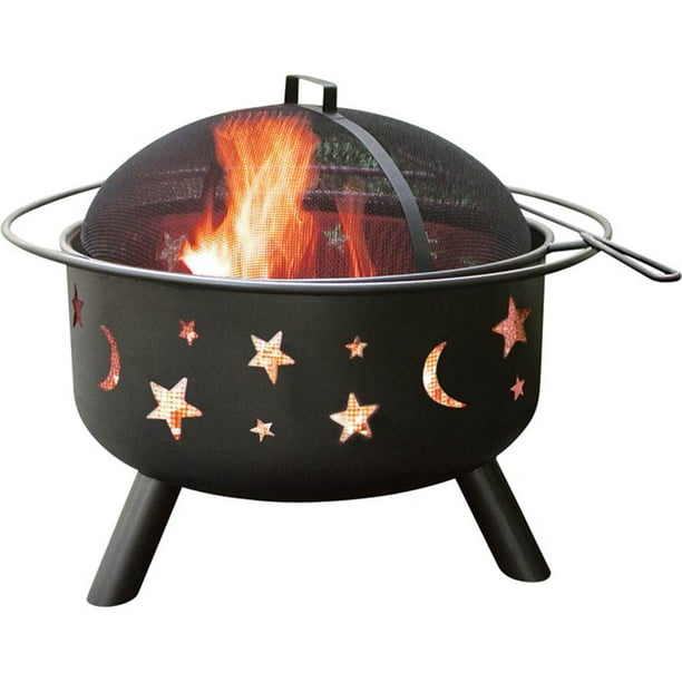 Landmann Big Sky Fire Pit, Stars and Moon, Black