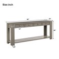 thumbnail image 3 of Topcobe Table de Console Étroite Table de Canapé 2 Couches, Table d'Entrée avec Étagère, Table Longue de Comptoir derrière le Canapé, Gris, 3 of 7
