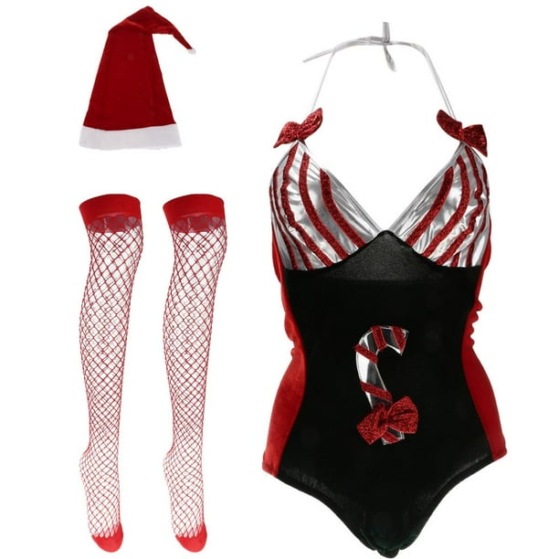 Ropa Interior De Traje De Santa Trajes De Navidad Sombrero Malla