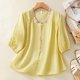 thumbnail image 1 of Fiudx Ropa de Mujer Camisa Holgada Estampada con Cuello Redondo para Mujer con Top de Manga Larga, 1 of 7