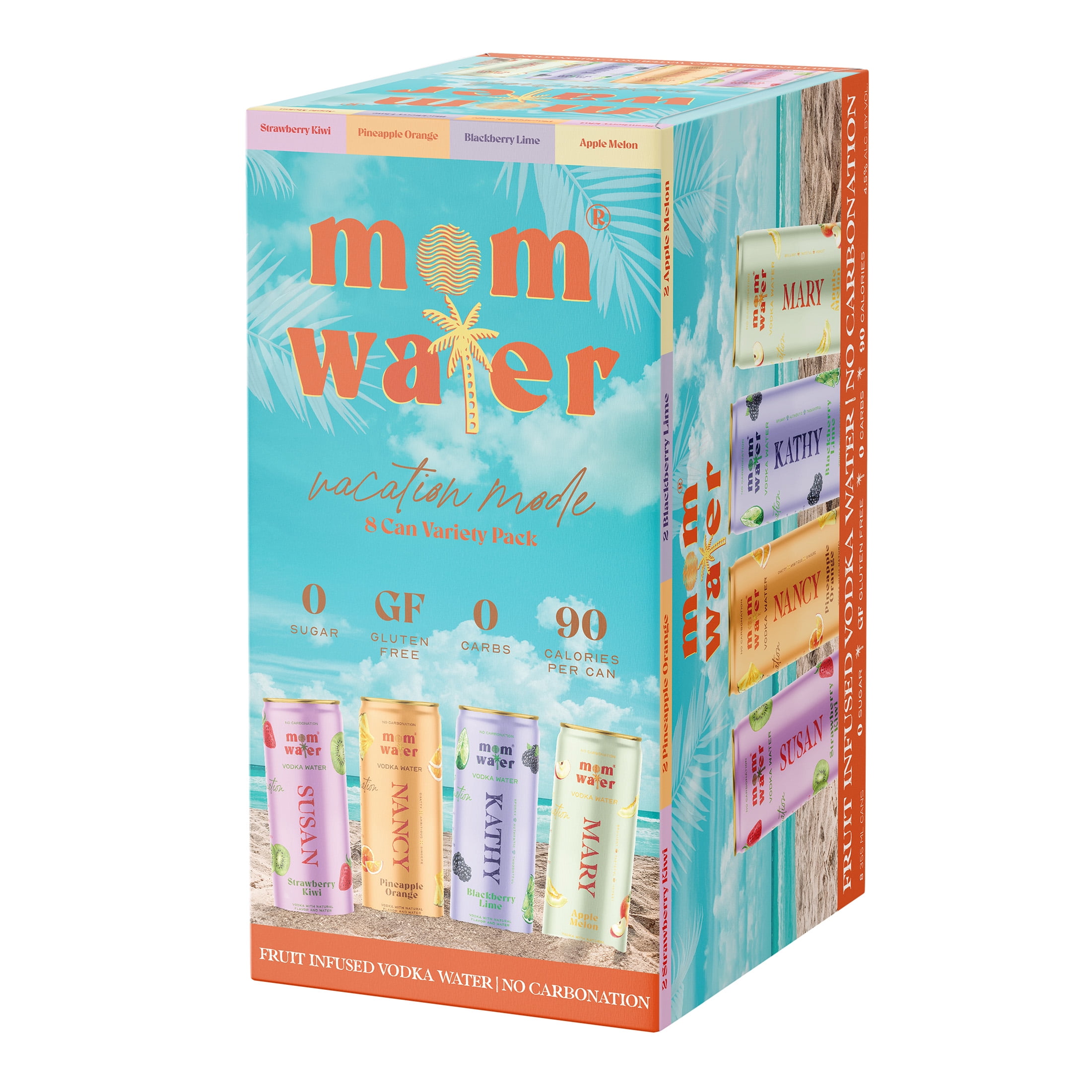 Mom Water Mom Squad Vacation Mode Mixed Flavors Flavored Alcoholic Beverage, 12 fl oz Can, 4.5% ABV
