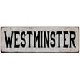thumbnail image 1 of WESTMINSTER Vintage Look Rustic Metal 6x18 Sign City State 106180041339, 1 of 1