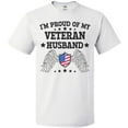 thumbnail image 3 of Inktastic I'm Proud of My Veteran Husband with Shield American Flag and Angel Wings T-Shirt, 3 of 5