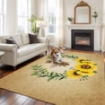 thumbnail image 3 of Sunflowers Area Rug 5x8 Washable Rug Non Slip Farmhouse Bees Spring Summer Watercolor Floral Leaf Large Area Rug Soft Stainresistant Indoor Floor Carpet for Bedroom Home Office Dining Room, 3 of 8
