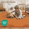 thumbnail image 4 of ODIKA 8'x10' Washable Area Rug Orange Fall Vintage Farmhouse Terracotta Boho Medallion Design with Floral Scrolls for Living Room, Under Sectional, Family , Durable, Non-Slip, 4 of 7