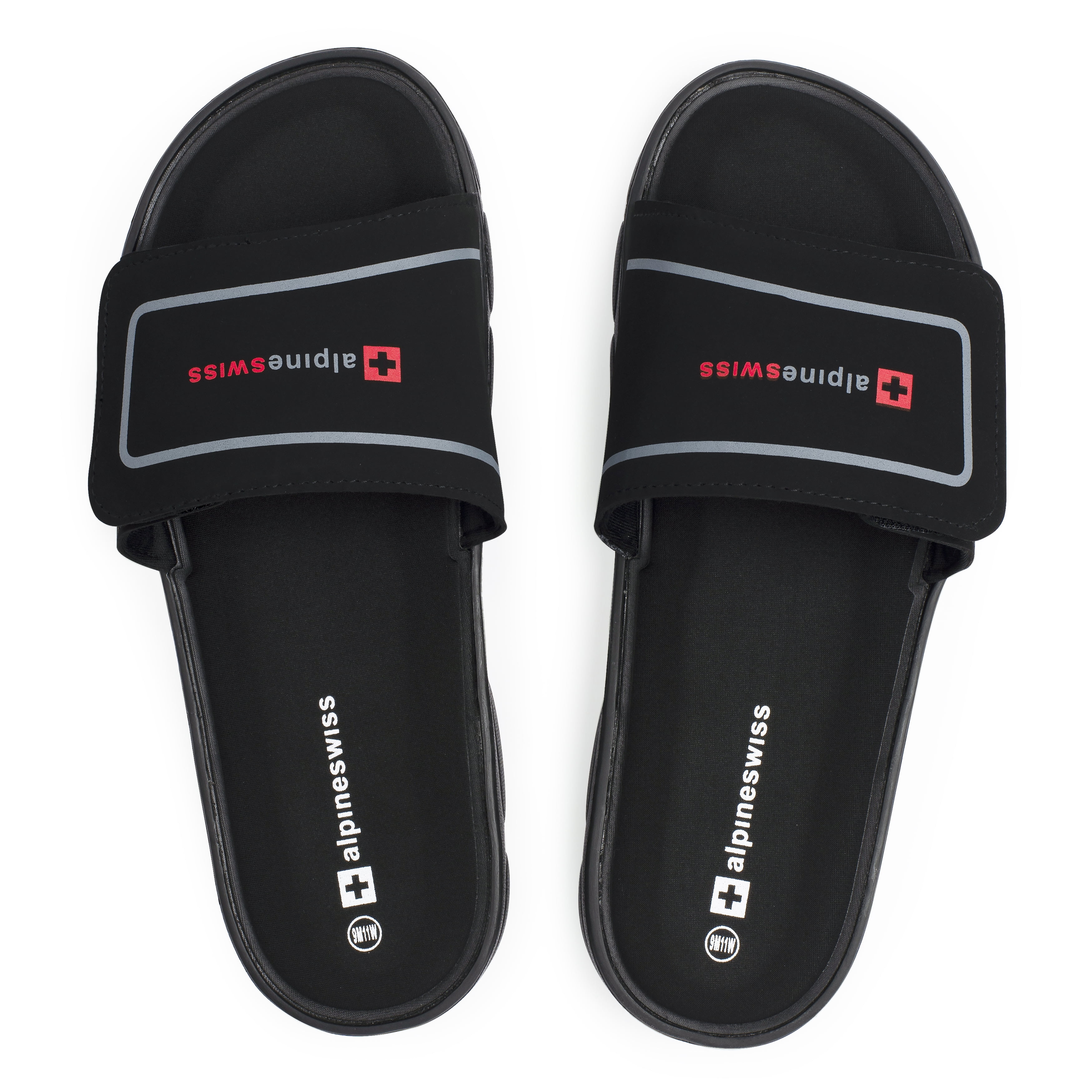 Alpine Swiss Gabe Cloud Slide Sandals For Men Shock-Absorbing Foam Insole With Arch Support, Adjustable Strap, Waterproof Anti-Slip Mens Slides For Recovery Gym Daily Wear