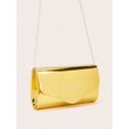 thumbnail image 4 of REMANLAN Women's Holographic Metallic Envelope Evening Clutch Purse with Detachable Chain Strap, Gold, 4 of 8