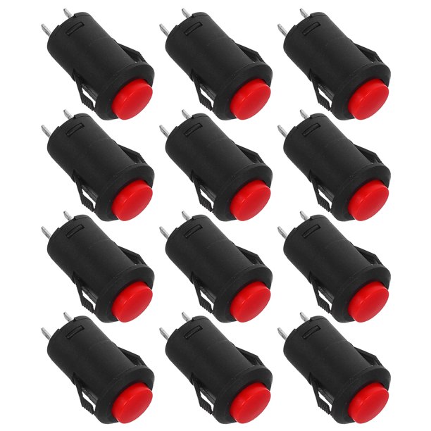 IDEANATEGRATE 12Ud Botón Auto Rojo Para Panel Con Iluminación LED Y Montaje Fácil Para Uso Eléctrico