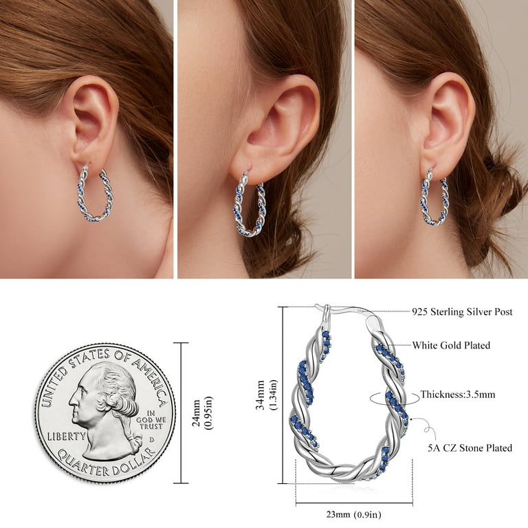 White gold 2024 plated hoop earrings