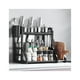 thumbnail image 4 of Estante de almacenaje para cocina, estante de esquina móvil, estante de especias de doble capa, soporte multifuncional para cuchillos, color negro, 4 of 10